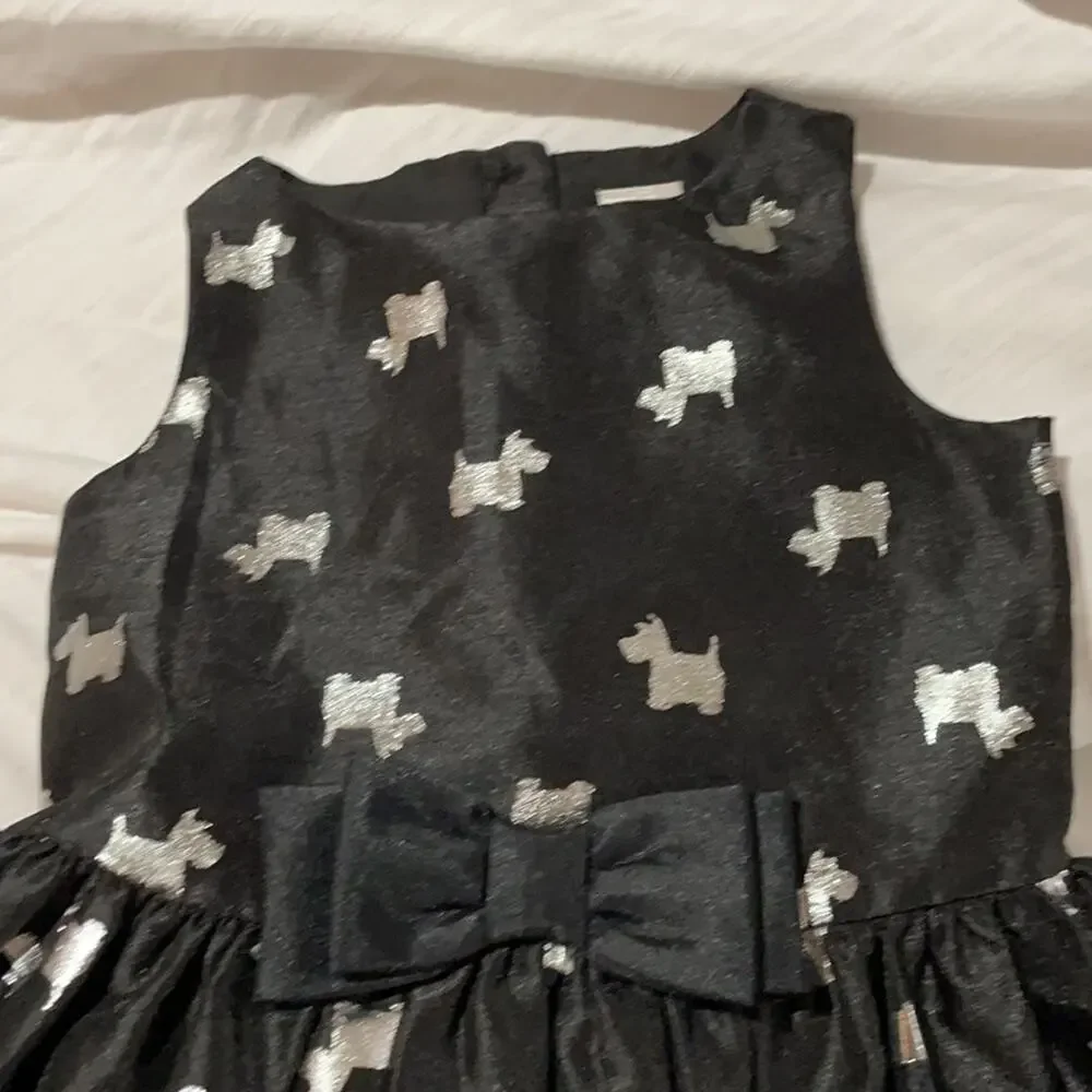 Gymboree 4 black dress with silver metallic Scottie dogs worn once and perfect